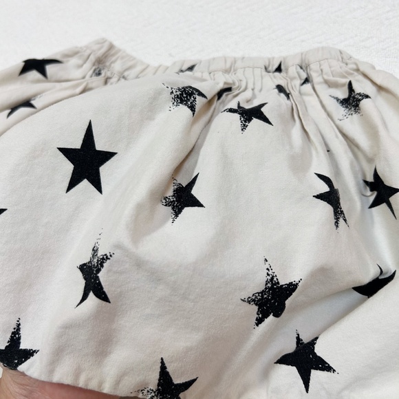 J. CREW CREWCUTS Girls cream and black star print tiered skirt sz 4/5 - Picture 10 of 10
